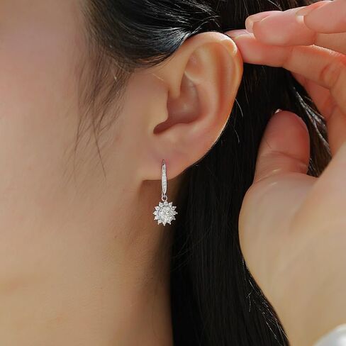 14K Gold over Sterling Silver 0.5 Carat Dangle Drop Earrings for Women, D-Color VVS1 Hook Earrings, Ideal Birthday Present for Her in Saudi Arabia