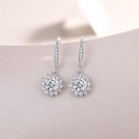 14K Gold over Sterling Silver 0.5 Carat Dangle Drop Earrings for Women, D-Color VVS1 Hook Earrings, Ideal Birthday Present for Her in Saudi Arabia