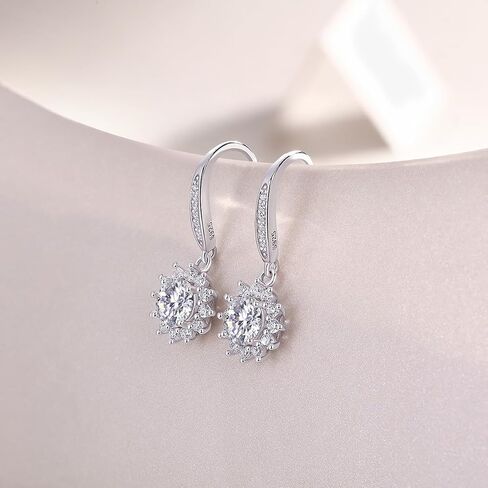 14K Gold over Sterling Silver 0.5 Carat Dangle Drop Earrings for Women, D-Color VVS1 Hook Earrings, Ideal Birthday Present for Her in Saudi Arabia