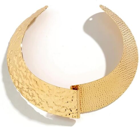 Gold Collar Necklace for Women Trendy African Jewelry Minimalist Statement Choker Metal Jewelry Gifts for Parties, Evenings, and Everyday Wear in Saudi Arabia