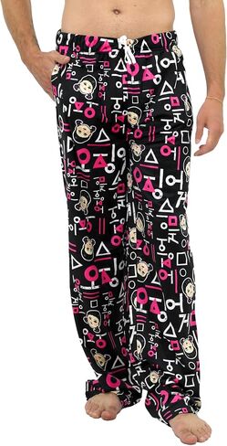 لعبة Squid PJs للبالغين ، سروال بيجاما الصوف للرجال والنساء ، الشباب ، الدوائر ، المربع ، مثلث in Saudi Arabia