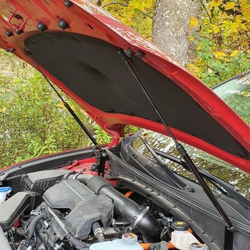 يدعم Tsubasa Lift لصالح Hyundai Santa Cruz 2022 2023 2024 2025 غطاء محرك السيارة الأمامي تعديل غازات غاز ألياف ألياف الكربون مخمدات زنبرك (2pcs) (أسود طبيعي) in Saudi Arabia