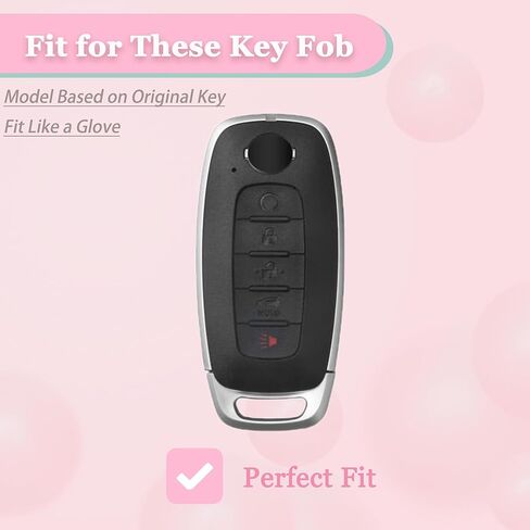 Key Fob Cover for Nissan - 5 Buttons Soft TPU Key Fob Case for 2023 2024 Pathfinder Rogue Versa Kicks 2025 Sentra Patrol Armada Full Protection Smart Remote Key Shells ( White) in Kuwait
