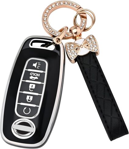 Key Fob Cover for Nissan - 5 Buttons Soft TPU Key Fob Case for 2023 2024 Pathfinder Rogue Versa Kicks 2025 Sentra Patrol Armada Full Protection Smart Remote Key Shells ( White) in Kuwait