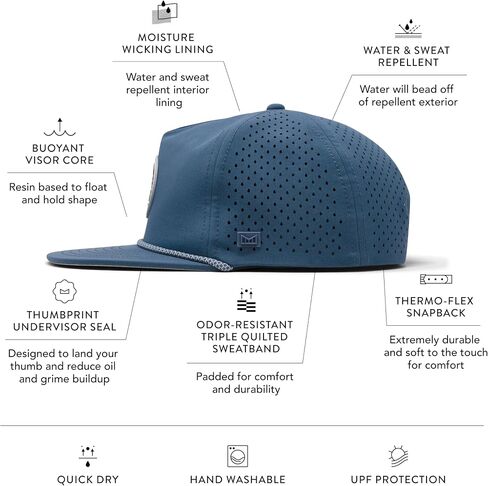 melin Coronado Anchored Hydro Rope Hat, Water-Resistant Baseball Caps for Men & Women, Golf, Running, or Workout Hat in Saudi Arabia