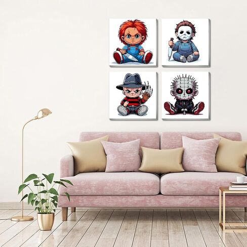 Mrnsiet 4 مجموعات الطلاء بالأرقام للبالغين مع قماش مؤطر خشبي، الطلاء بالأرقام للأطفال الذين تتراوح أعمارهم بين 8-12 عامًا، الباندا المرتفعات الماشية الذئب الكلب DIY الاكريليك الحيوانات النفط اللوحة الفنية الحرف 8x8 بوصة in Kuwait