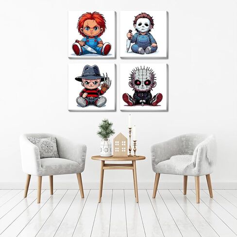 Mrnsiet 4 مجموعات الطلاء بالأرقام للبالغين مع قماش مؤطر خشبي، الطلاء بالأرقام للأطفال الذين تتراوح أعمارهم بين 8-12 عامًا، الباندا المرتفعات الماشية الذئب الكلب DIY الاكريليك الحيوانات النفط اللوحة الفنية الحرف 8x8 بوصة in Kuwait