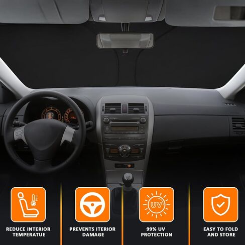 D-Lumina Windshield Sun Shade American Flag for 2019-2023 Toyota RAV4، واقي واقي من الشمس الأمامي قابل للطي، RAV-4 SUV Adventure، Hybrid Prime LE، TRD Off-Road، XLE، XLE Premium، غطاء داخلي محدود in Kuwait