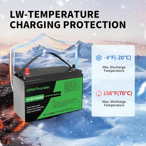 بطارية 12V 100AH LIFEPO4 ، 1280WH 15000 بطاريات ليثيوم دورة عميقة ، 100A BMS مع حماية منخفضة الإيقاع ، مثالية للربع ، الطاقة الشمسية ، القوارب ، البحرية ، محرك التصيد in Saudi Arabia