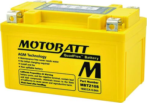 DB Electrical MBTZ10S New Battery for Motobatt Battery 8.6Ah, Aprillia, Honda, Bmw, Kawasaki, Ktm, Mv, Yamaha, E-ton, Kymco, Sym, Kasea Motorcycle YTX7A-BS YTZ10S in Saudi Arabia