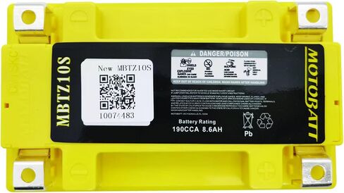 DB Electrical MBTZ10S New Battery for Motobatt Battery 8.6Ah, Aprillia, Honda, Bmw, Kawasaki, Ktm, Mv, Yamaha, E-ton, Kymco, Sym, Kasea Motorcycle YTX7A-BS YTZ10S in Saudi Arabia