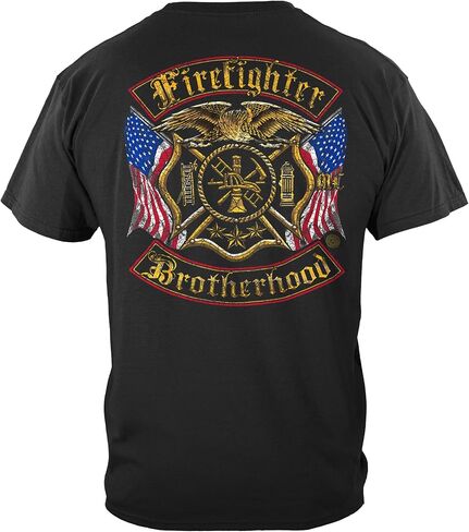 Erazor البتات رجال الإطفاء تي شيرت | Firefighter Flames Gold Sield T Shirt FF2333 in Saudi Arabia