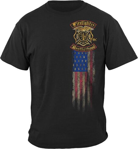 Erazor البتات رجال الإطفاء تي شيرت | Firefighter Flames Gold Sield T Shirt FF2333 in Saudi Arabia