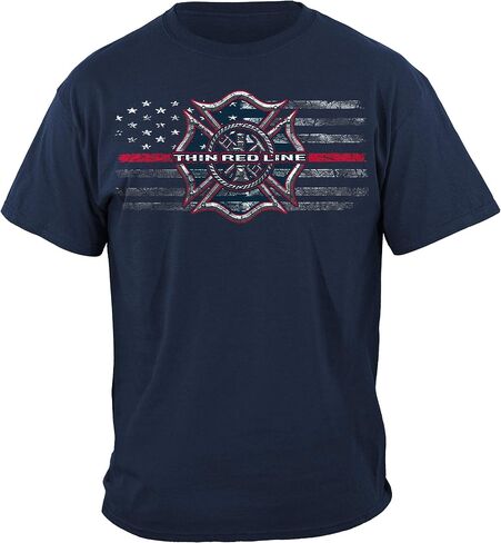 Erazor البتات رجال الإطفاء تي شيرت | Firefighter Flames Gold Sield T Shirt FF2333 in Kuwait