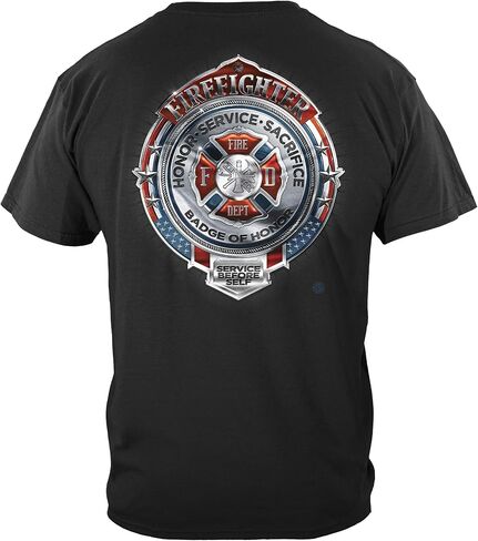 Erazor البتات رجال الإطفاء تي شيرت | Firefighter Flames Gold Sield T Shirt FF2333 in Kuwait