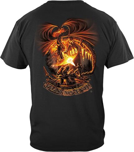 Erazor البتات رجال الإطفاء تي شيرت | Firefighter Flames Gold Sield T Shirt FF2333 in Kuwait