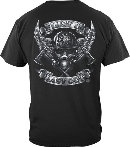 Erazor البتات رجال الإطفاء تي شيرت | Firefighter Flames Gold Sield T Shirt FF2333 in Kuwait