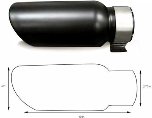 Black Horse Exhaust Muffler Tip, 3" inlet,4" outlet and 10" Length Single Wall Black Compatible with All Cars, Trucks and SUVs-MT-RR01BK in Saudi Arabia