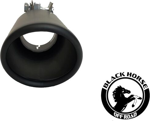 Black Horse Exhaust Muffler Tip, 3" inlet,4" outlet and 10" Length Single Wall Black Compatible with All Cars, Trucks and SUVs-MT-RR01BK in Saudi Arabia