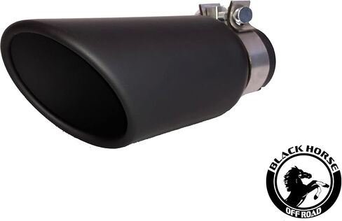 Black Horse Exhaust Muffler Tip, 3" inlet,4" outlet and 10" Length Single Wall Black Compatible with All Cars, Trucks and SUVs-MT-RR01BK in Saudi Arabia