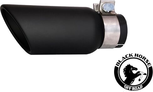 Black Horse Exhaust Muffler Tip, 3" inlet,4" outlet and 10" Length Single Wall Black Compatible with All Cars, Trucks and SUVs-MT-RR01BK in Saudi Arabia