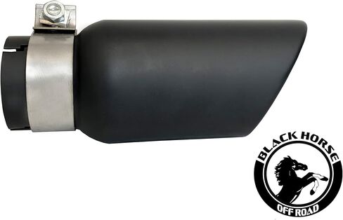 Black Horse Exhaust Muffler Tip, 3" inlet,4" outlet and 10" Length Single Wall Black Compatible with All Cars, Trucks and SUVs-MT-RR01BK in Saudi Arabia