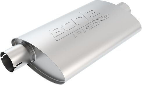BORLA 400477 ProXS ProXS Muffler 2" Offset Inlet/ 2" Center Outlet, 4.25" x 7.88" Oval, 14" Long Body, 19" Overall Length. Universal Part. Reversible Design. Notched Necks. in Saudi Arabia