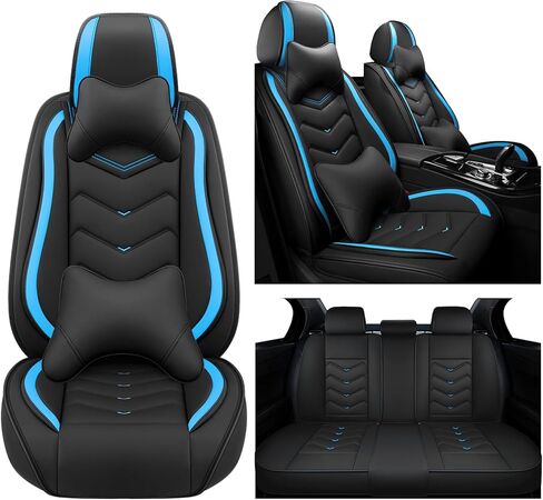 Car Seat Covers for BMW X5 2001-2025, Waterproof Nappa Leather Seat Cover, Anti-Slip Car Seat Covers, Airbag Compatible, Automobile Seat Covers Sets.(Standard 2 Seats/Pure Black) in Kuwait