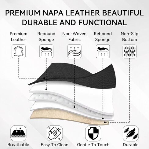 Car Seat Covers for BMW X5 2001-2025, Waterproof Nappa Leather Seat Cover, Anti-Slip Car Seat Covers, Airbag Compatible, Automobile Seat Covers Sets.(Standard 2 Seats/Pure Black) in Kuwait