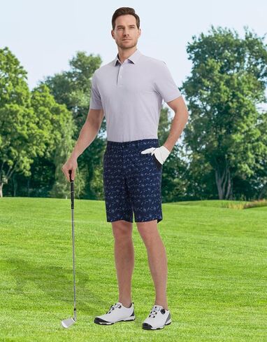 M Maelreg Golf Shorts Men Men Quick Quick 9 "تمتد خفيفة الوزن مقاومة للماء Flex Flex Flugh Fashion Sharts عارضة in Kuwait