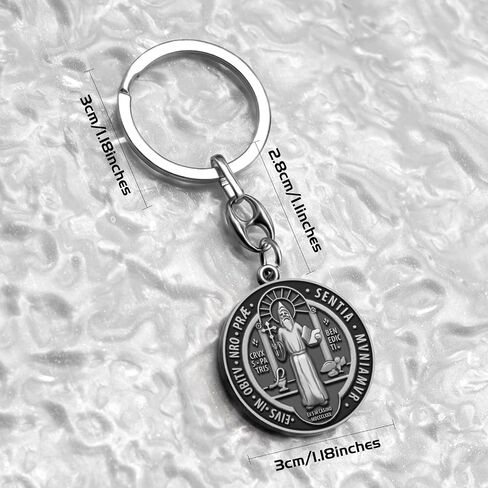 St Benedict Medal Key Chain Saint Benedict Keychain Bless Safety Religious Gift for Parent, Family, Friend, Driver in Kuwait
