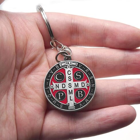 St Benedict Medal Key Chain Saint Benedict Keychain Bless Safety Religious Gift for Parent, Family, Friend, Driver in Kuwait
