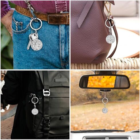 St Benedict Medal Key Chain Saint Benedict Keychain Bless Safety Religious Gift for Parent, Family, Friend, Driver in Kuwait
