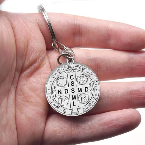 St Benedict Medal Key Chain Saint Benedict Keychain Bless Safety Religious Gift for Parent, Family, Friend, Driver in Kuwait