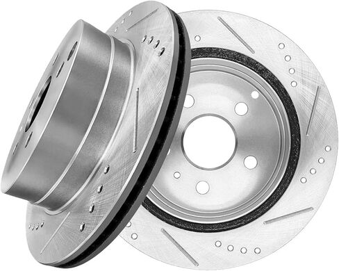 PM Auto Rear Drilled Slotted Brake Disc Rotors 303mm For 2010-2017 Chevrolet Equinox in Saudi Arabia