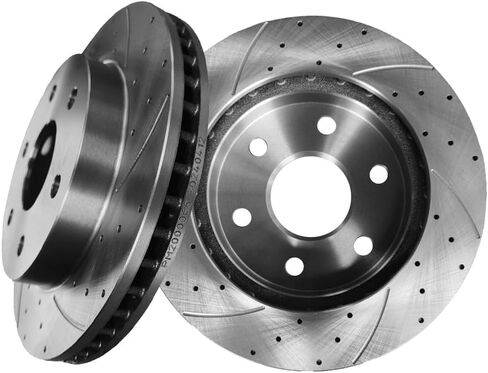 PM Auto Front Drilled Slotted Brake Disc Rotors For 2003-2006 Cadillac Escalade ESV Base in Saudi Arabia