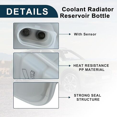 خزان توسيع المياه المبرد لـ Audi S4 S5 SQ5 No.8K0121405N | زجاجة خزان المبرد المبرد مع مستشعر 1 PCS in Kuwait