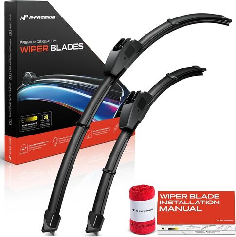 A -Premium Pack of 2 شفرات ممسحة من الزجاج الأمامي مع مؤشر Wear ومشاشات - متوافقة مع لكزس ES300H و ES350 و GS300 و GS350 و GS450H و LC500H و RX500H و CT200H و HS250H - 26 "و 18". in Saudi Arabia