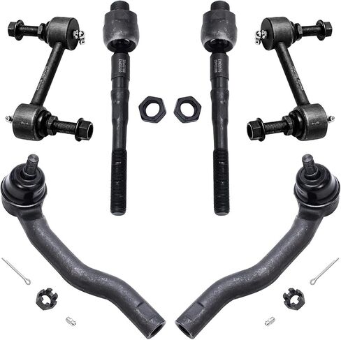Detroit Axle-6pc Rods Rods Front Rods for 2007-2014 Ford Edge ، 2007-2015 Lincoln MKX ، 4 Rods Inner & Outer Tie ، 2 Sway Bar Links Replacement 2009 2000 2010 2013 2013 in Saudi Arabia