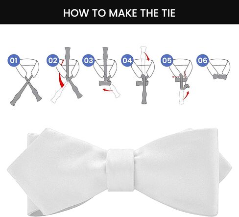 Men's Solid Color Woven Satin Silk Self Bow Tie Tuxedo & Wedding Formal Diamond Bowtie with Gift Box in Kuwait