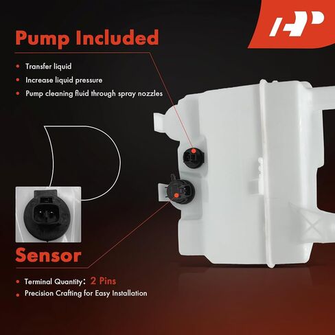 A-Premium Windshield Washer Reservoir متوافق مع نماذج Select Toyota & Lexus-Camry 2012-2017 ، Avalon 2013-2018 ، ES350 ، مع (مضخة الغسالة/CAP/خرطوم/حشو عنق/قوس/سائل). in Saudi Arabia