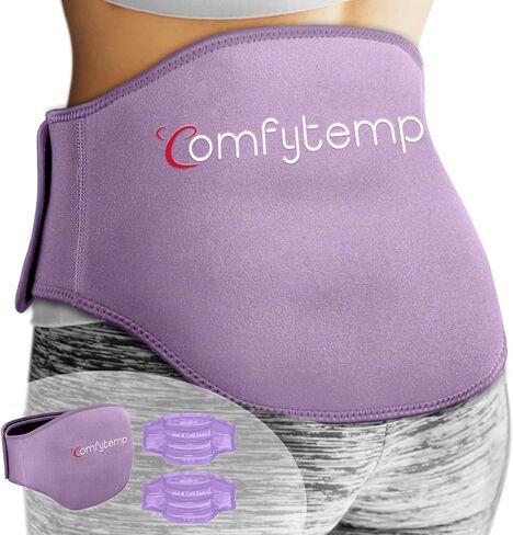 Comfytemp Ice Pack for Back Pain Relief, 2 Packs, FSA HSA Approved, Reusable Gel Lower Back Wrap Ice Brace for Sciatica Injuries, Hot Cold Compression for Lower Lumbar, Waist, Men Women Surgery Gifts in Saudi Arabia