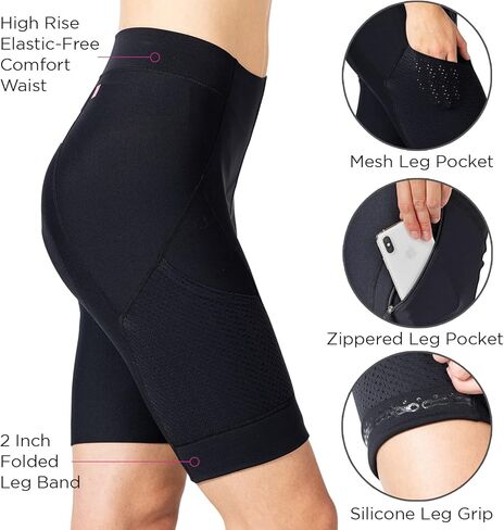 Terry Bike Shorts Women Padded Grand Touring Bike Shorts for Women Cycling with Pockets Compression Flex Air Tour Chamois in Saudi Arabia