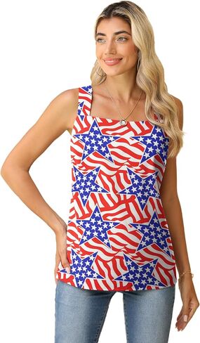 QUEZHU Blouse Tank Tops for Women Casual Summer Square Neck Chiffon Blouse Loose Flowy Sleeveless Tunic Shirts in Kuwait