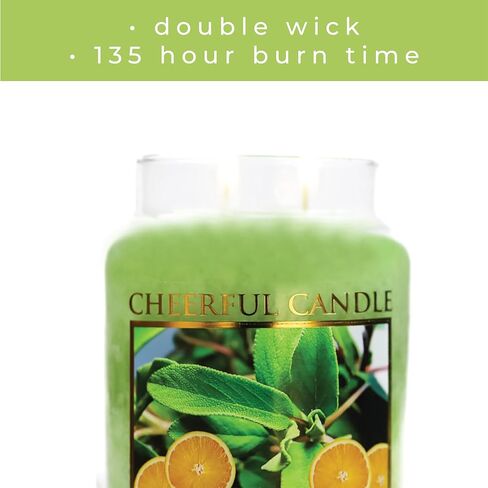 A Cheerful Giver - Sage & Citrus Scented Glass Jar Candle (24 oz) with Lid & True to Life Fragrance Made in USA in Saudi Arabia