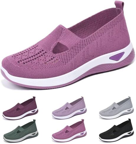 dubuto Women's Walking Shoes Wove Breathable Soft Orthopedic Diabetic Comfortable Sneakers for Women Indoor Outdoor Casual Athletic Work Shoes in Saudi Arabia