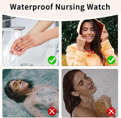 Smaller Nurse Watch for Nurses Doctors Women,Waterproof Analog Watches with Easy Read Luminous Dial,Military Time Watch with Japanese Quartz Movement,Second Hand, 12/24 Hours,Silicone Band in Kuwait