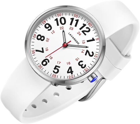 Smaller Nurse Watch for Nurses Doctors Women,Waterproof Analog Watches with Easy Read Luminous Dial,Military Time Watch with Japanese Quartz Movement,Second Hand, 12/24 Hours,Silicone Band in Kuwait