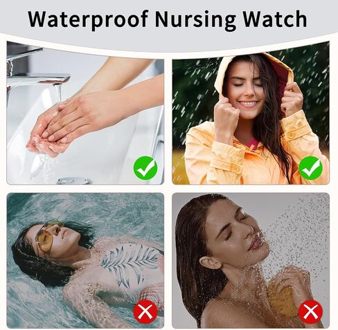 Smaller Nurse Watch for Nurses Doctors Women,Waterproof Analog Watches with Easy Read Luminous Dial,Military Time Watch with Japanese Quartz Movement,Second Hand, 12/24 Hours,Silicone Band in Kuwait