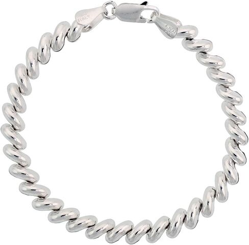 Smallest Sterling Silver 6mm San Marco Necklaces and Bracelets for Women Italy 1/4 inch wide 7-18 inch sizes in Saudi Arabia